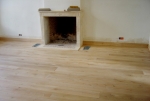 InstalaciÃ³n de un parquet de Roble frances (Madera natural) con aÃ©ration para chimenea