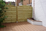 Puesta de una terraza de Opti-woodÂ® sobre carrelage exitente, puesta de una pared de madera